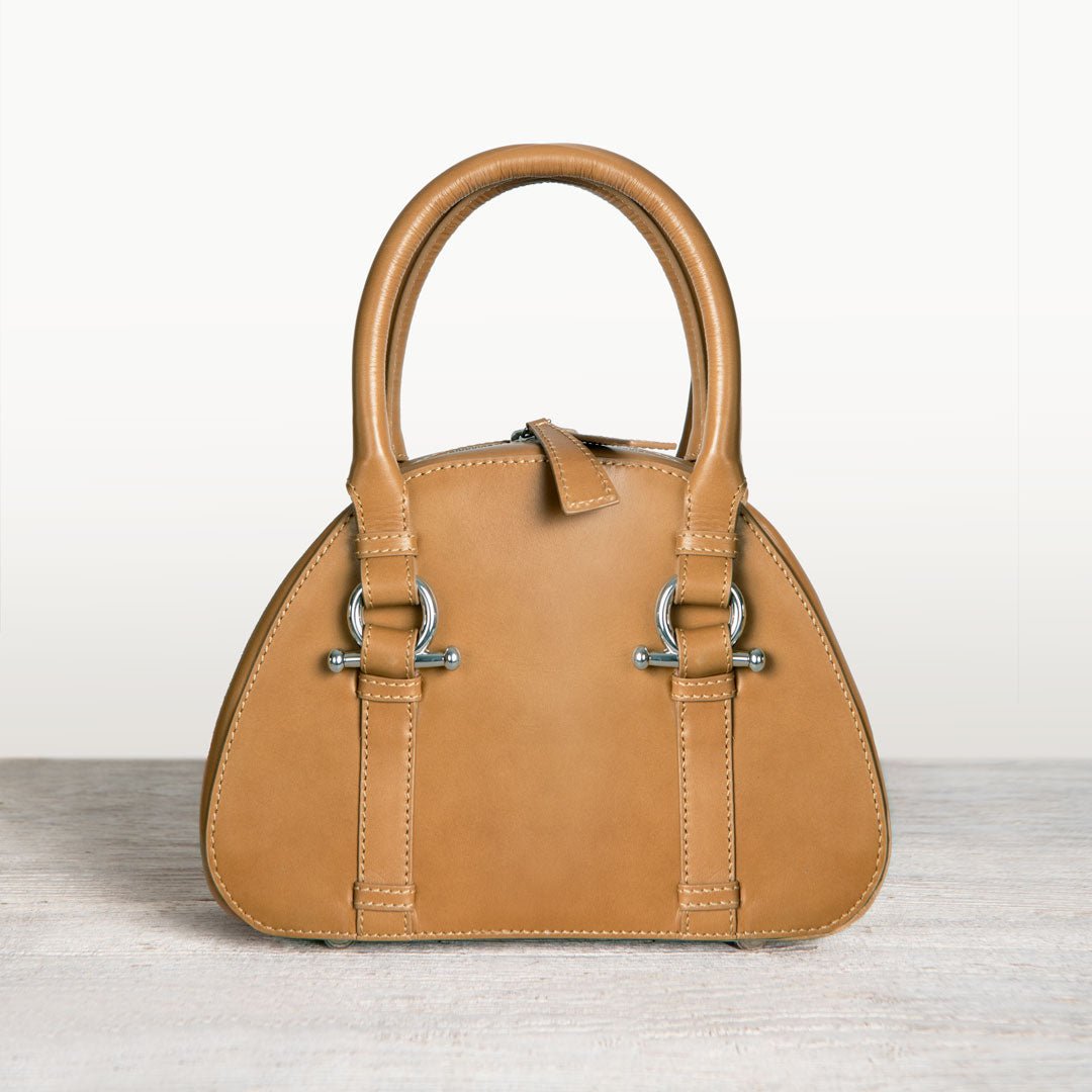 Urban Equestrian  Kella - Horse Bit Vanity Luxury Leather handbag in Caramel