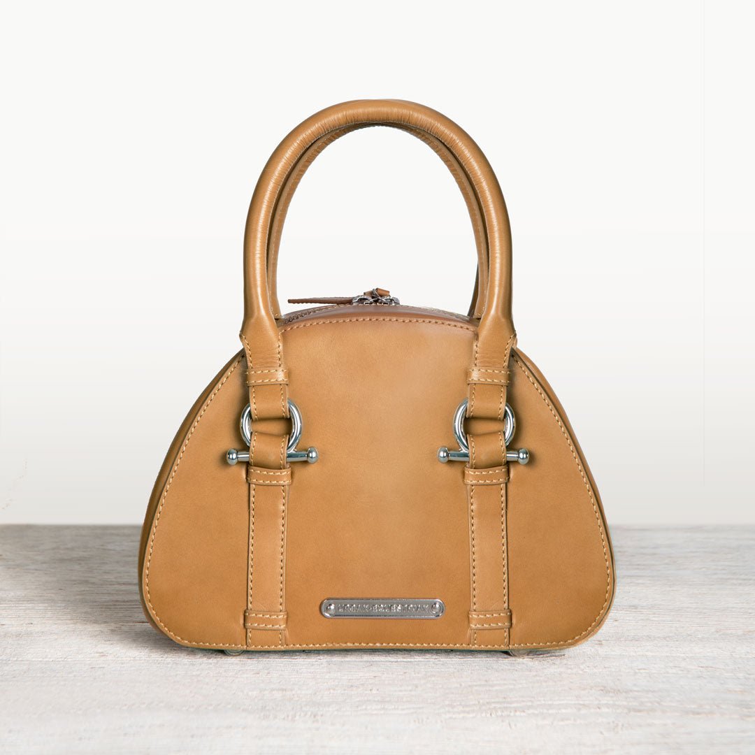 Urban Equestrian  Kella - Horse Bit Vanity Luxury Leather handbag in Caramel