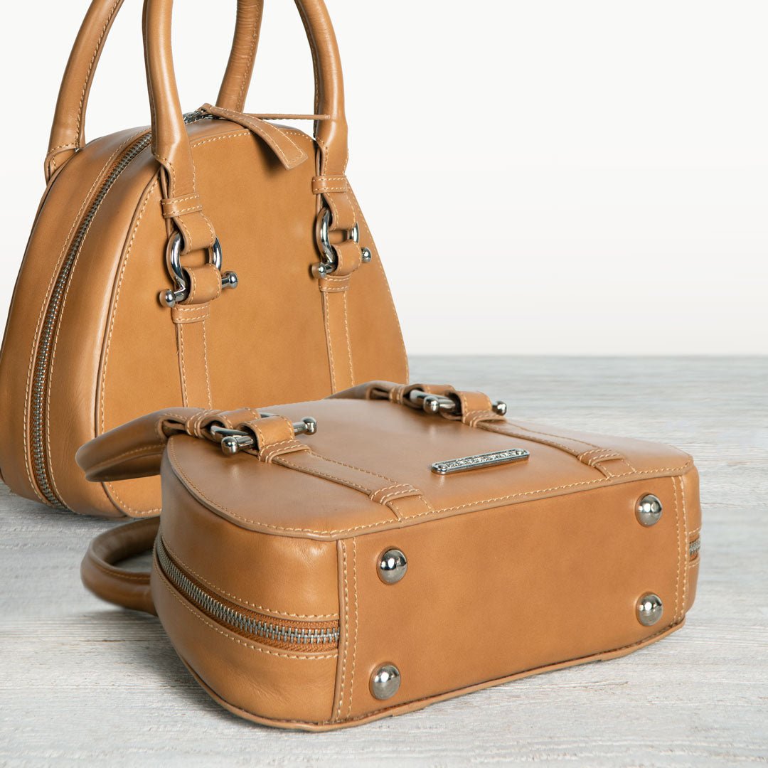 Urban Equestrian  Kella - Horse Bit Vanity Luxury Leather handbag in Caramel