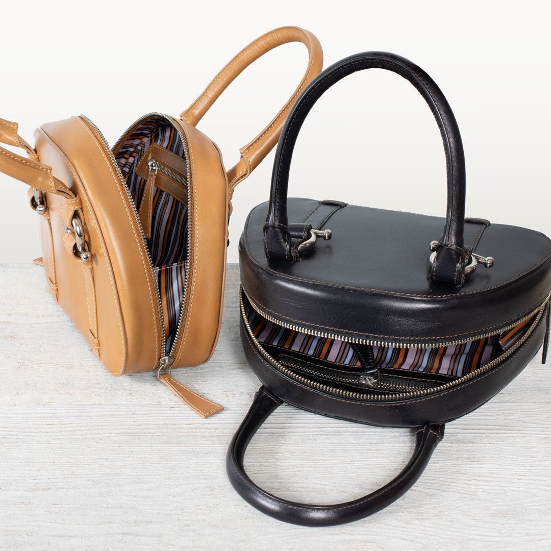 Urban Equestrian  Kella - Horse Bit Vanity Luxury Leather handbag in Caramel