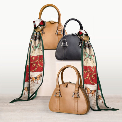 Urban Equestrian  Kella - Horse Bit Vanity Luxury Leather handbag in Caramel