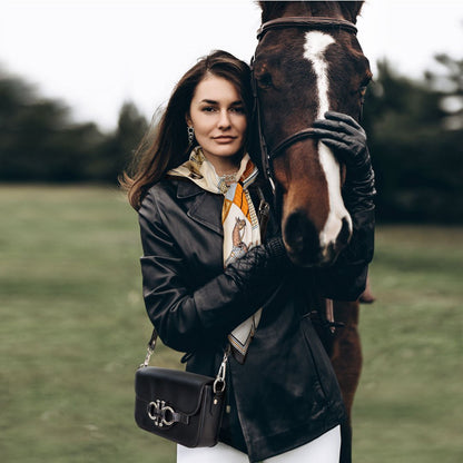 Urban Equestrian  Lana - Horse Bit Crossbody Luxury Leather Bag in Caramel
