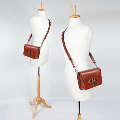 Urban Equestrian  Lana - Horse Bit Crossbody Luxury Leather Bag in Cognac