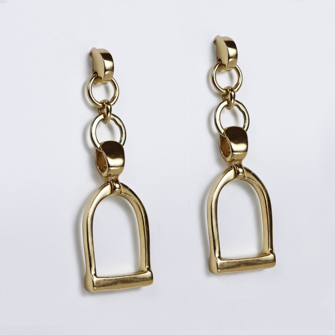 Urban Equestrian  Langley - Equestrian Double Riding Stirrup Necklace in Gold