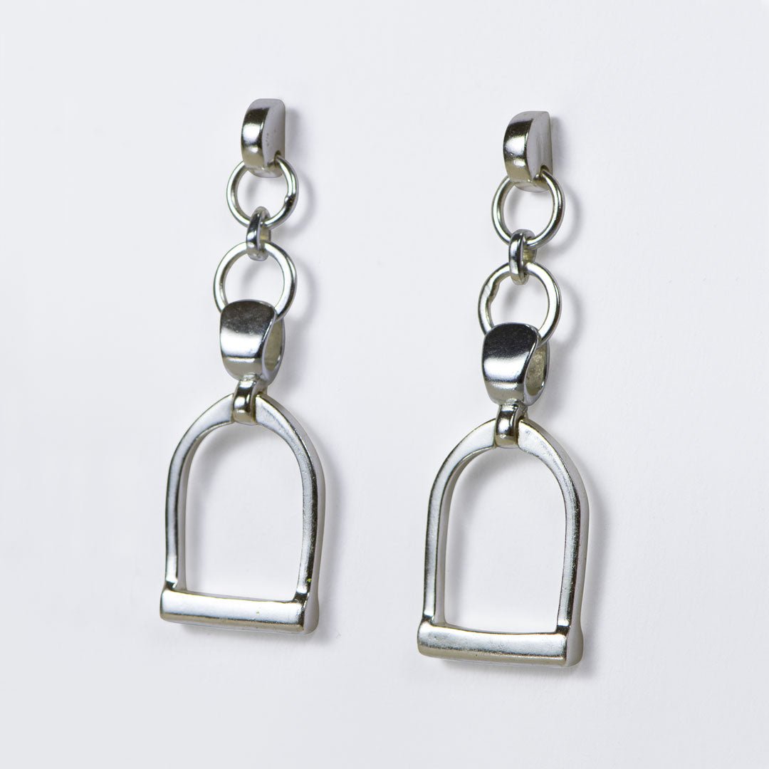 Urban Equestrian  Langley - Equestrian Double Riding Stirrup Necklace in Silver