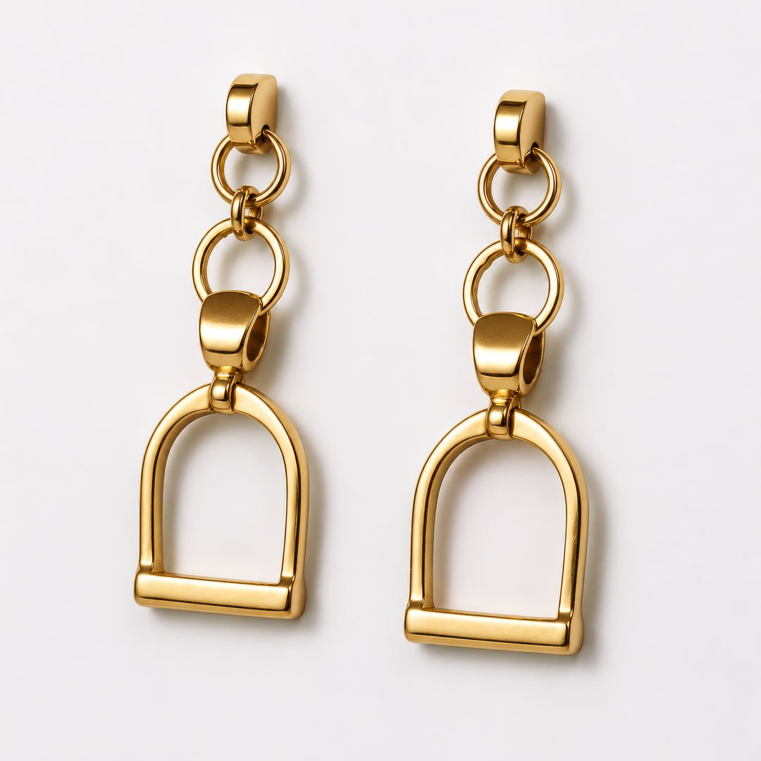 Urban Equestrian  Langley - Equestrian Riding Stirrup Earring in Gold