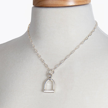 Urban Equestrian  Langley - Equestrian Riding Stirrup Earring in Silver