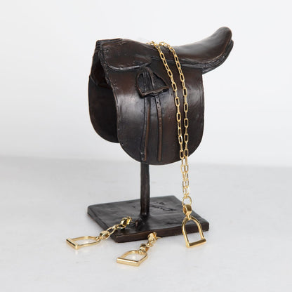 Urban Equestrian  Langley - Equestrian Riding Stirrup Necklace in Gold