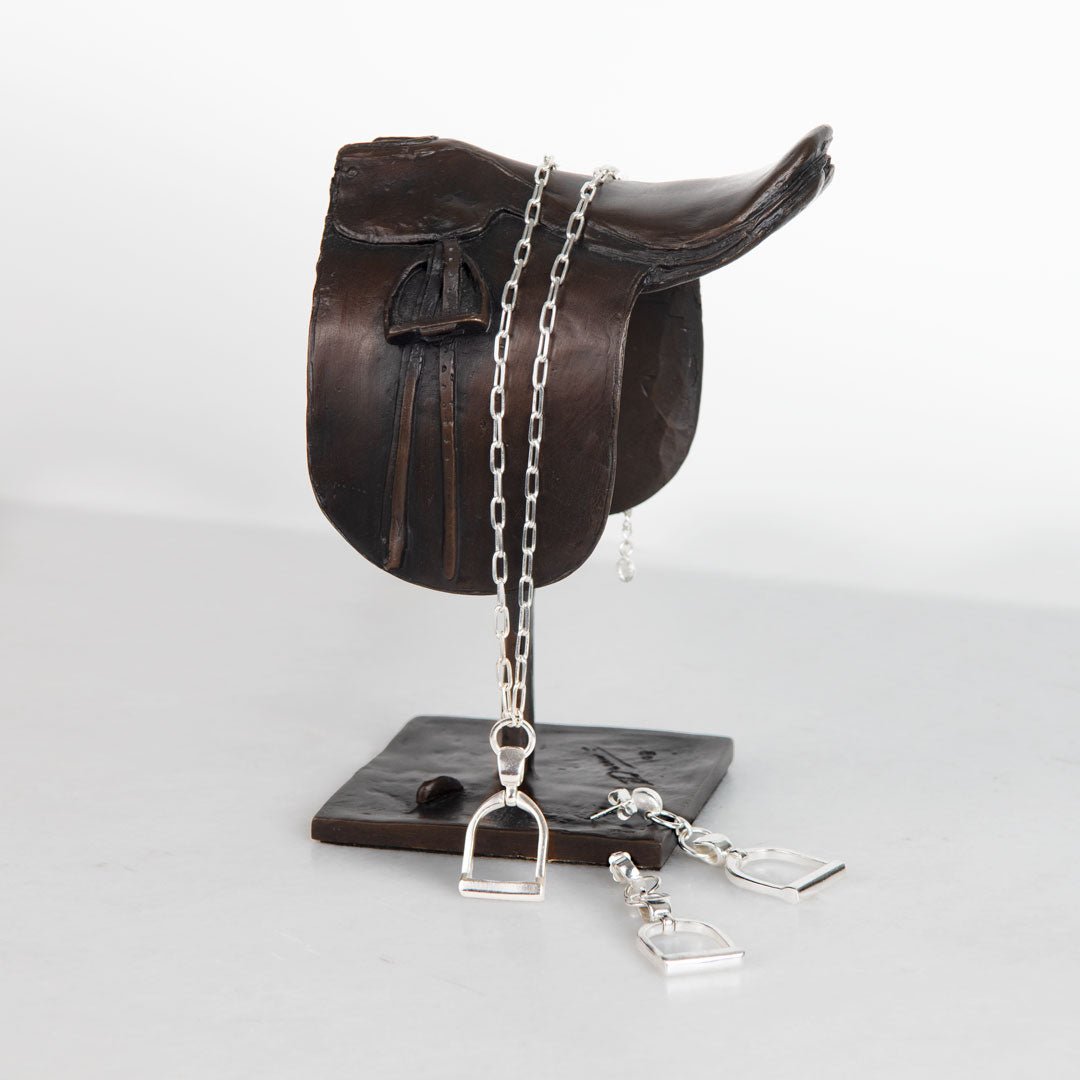 Urban Equestrian  Langley - Equestrian Riding Stirrup Necklace in Silver