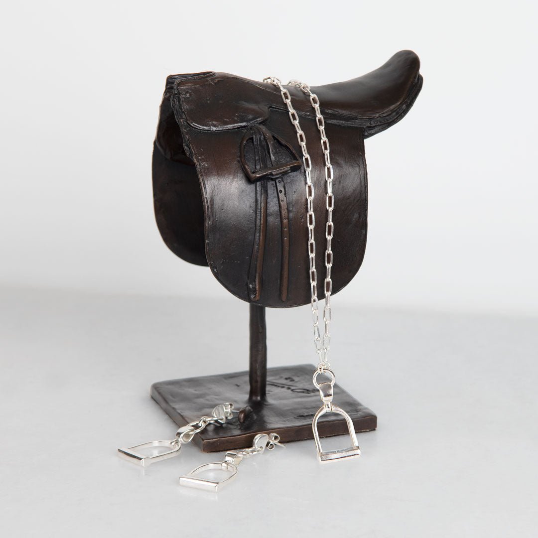 Urban Equestrian  Langley - Equestrian Riding Stirrup Necklace in Silver