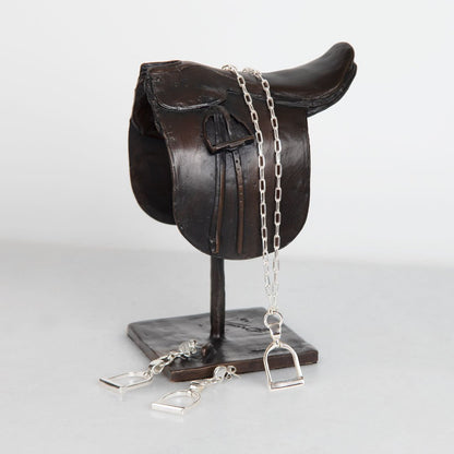 Urban Equestrian  Langley - Equestrian Riding Stirrup Necklace in Silver