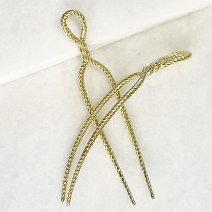 Urban Equestrian  Lariat - Rope Twist Petite Hair Pick in Gold