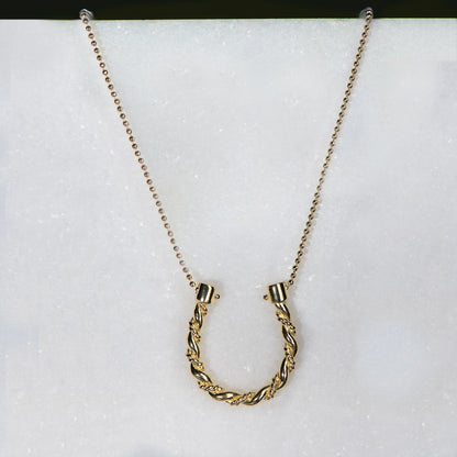 Urban Equestrian  Lariat Horseshoe Necklace - Gold