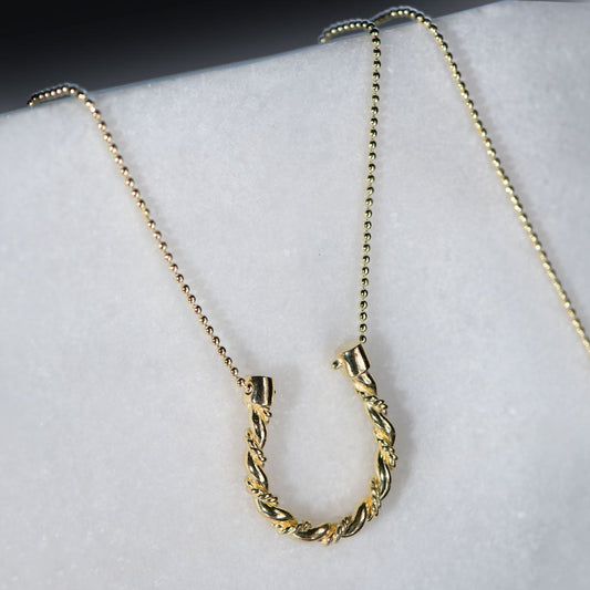 Urban Equestrian  Lariat Horseshoe Necklace - Gold