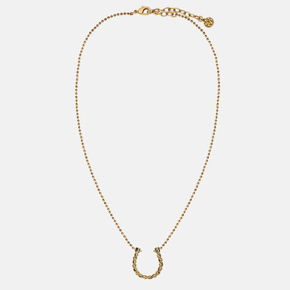Urban Equestrian  Lariat Horseshoe Necklace - Gold