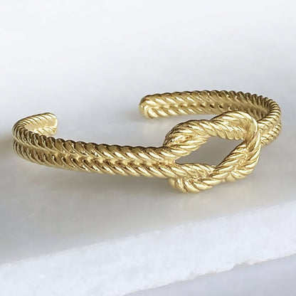 Urban Equestrian  Lariat "Love Me Knot" - Twisted Rope Bracelet in Gold
