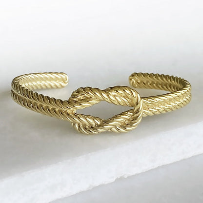 Urban Equestrian  Lariat "Love Me Knot" - Twisted Rope Bracelet in Gold