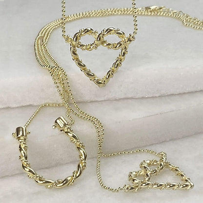 Urban Equestrian  Lariat "Love Me Knot" - Twisted Rope Bracelet in Silver
