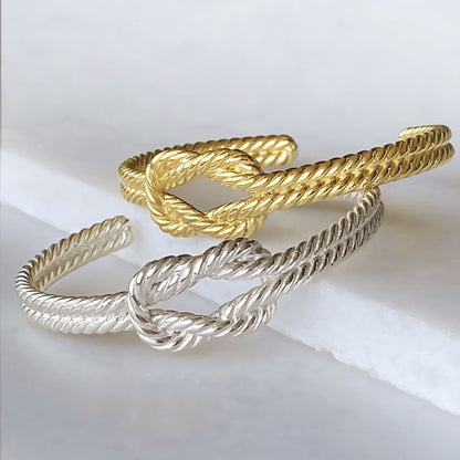Urban Equestrian  Lariat "Love Me Knot" - Twisted Rope Bracelet in Silver