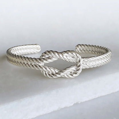 Urban Equestrian  Lariat "Love Me Knot" - Twisted Rope Bracelet in Silver