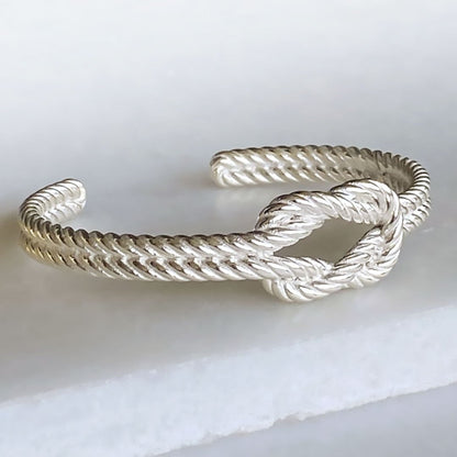 Urban Equestrian  Lariat "Love Me Knot" - Twisted Rope Bracelet in Silver