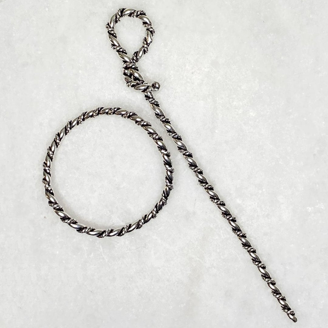 Urban Equestrian  Lariat  - Triple Rope Twist Mane Tamer Hair Pin in Silver