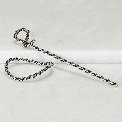 Urban Equestrian  Lariat  - Triple Rope Twist Mane Tamer Hair Pin in Silver