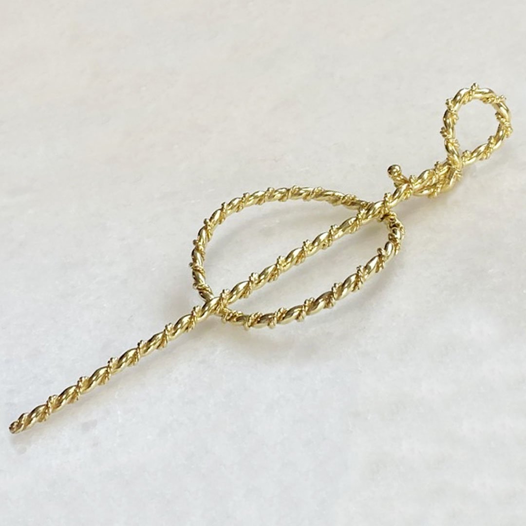 Urban Equestrian  Lariat  - Triple Rope Twist Mane Tamer Hair Pin in Gold