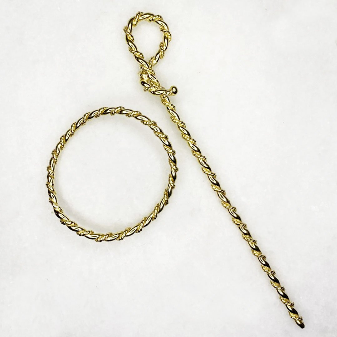 Urban Equestrian  Lariat  - Triple Rope Twist Mane Tamer Hair Pin in Gold