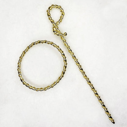 Urban Equestrian  Lariat  - Triple Rope Twist Mane Tamer Hair Pin in Gold