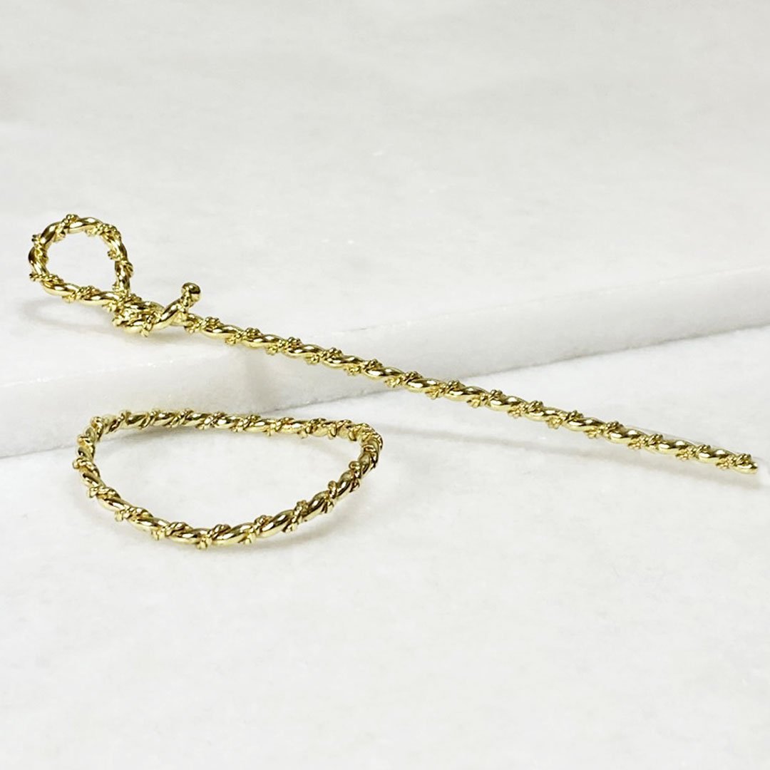 Urban Equestrian  Lariat  - Triple Rope Twist Mane Tamer Hair Pin in Gold