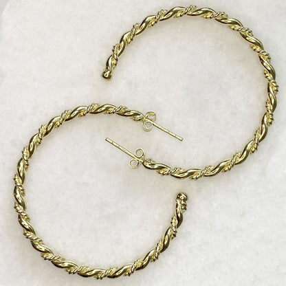 Urban Equestrian  Lariat - Rope Twist Hoop Earring in Gold - Large