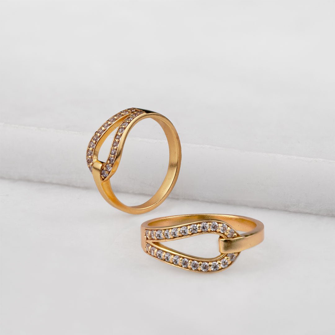 Urban Equestrian  Levade - Moissanite Equestrian Horseshoe Ring in Gold