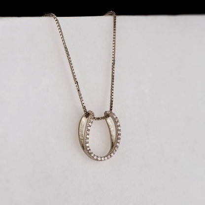 Levade -Moissanite Horseshoe Equestrian Necklace in Silver