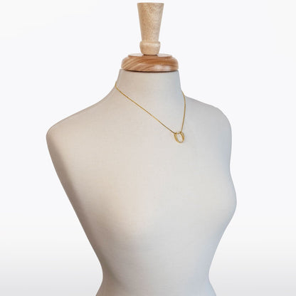 Levade -Moissanite Horseshoe Equestrian Necklace in Gold