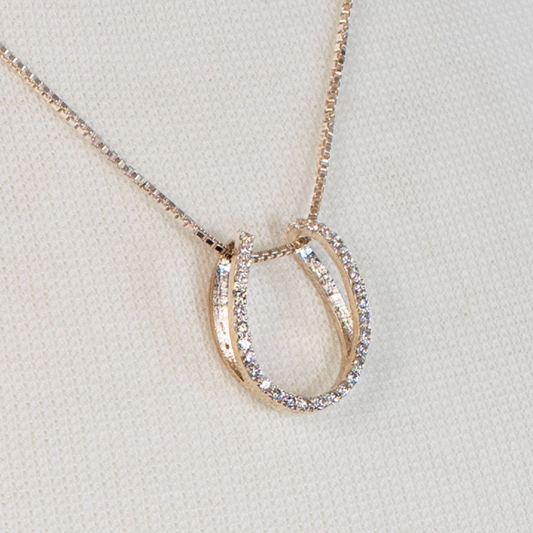 Levade -Moissanite Horseshoe Equestrian Necklace in Silver