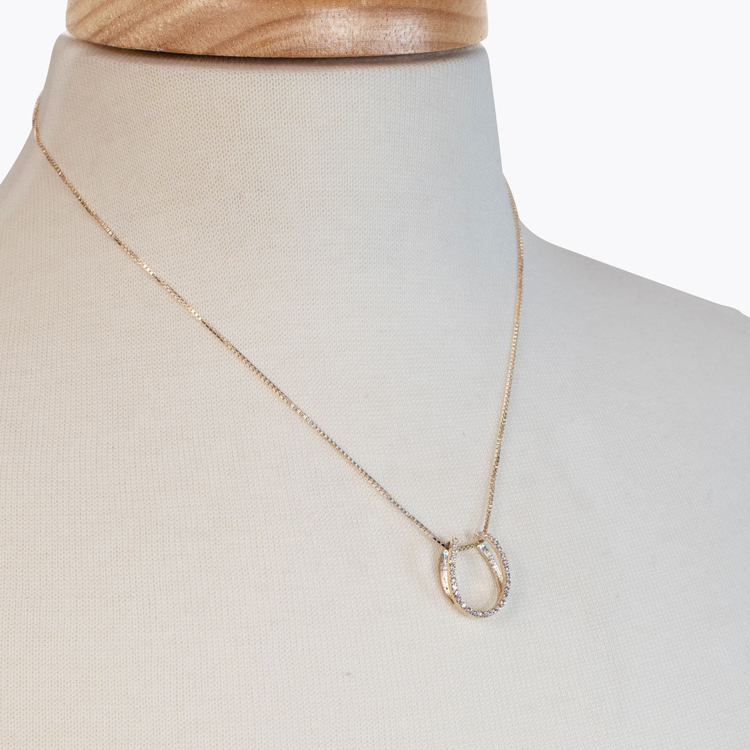 Levade -Moissanite Horseshoe Equestrian Necklace in Silver