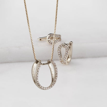 Urban Equestrian  Levade - Moissanite Equestrian Horseshoe Ring in Silver
