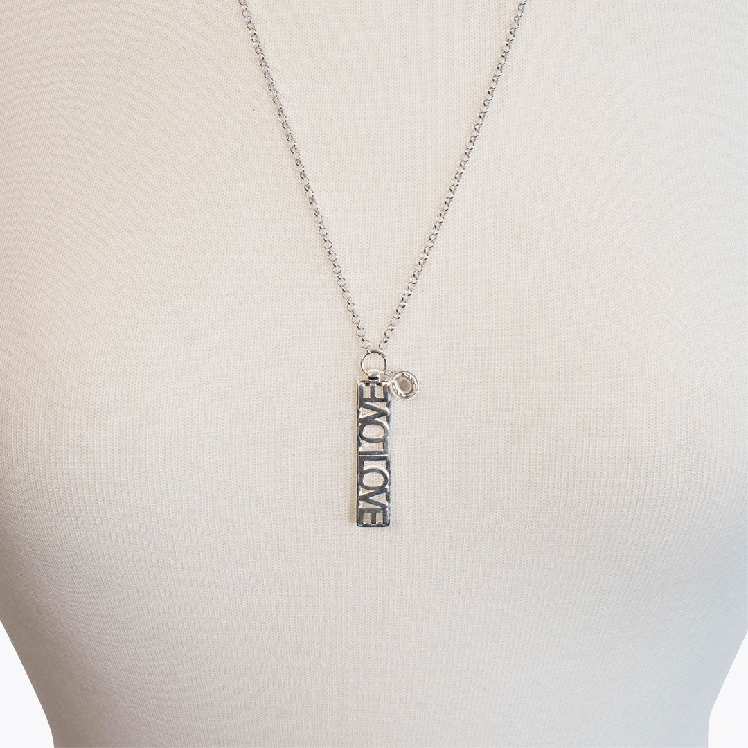 Urban Equestrian  Love - Horseshoe Coin Dog Tag Necklace in Silver
