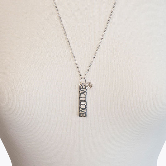Urban Equestrian  Love - Horseshoe Coin Dog Tag Necklace in Silver