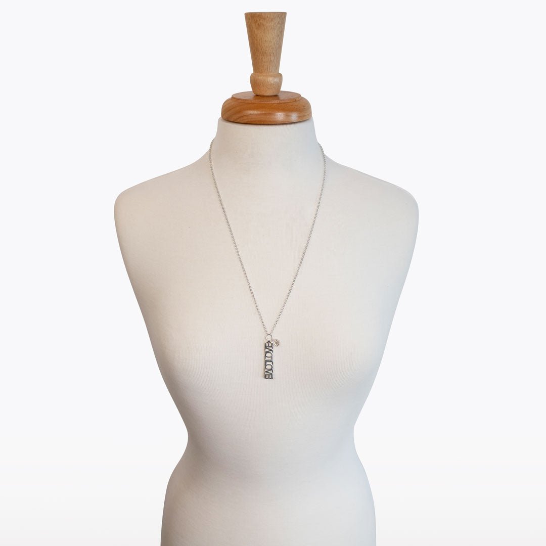 Urban Equestrian  Love - Horseshoe Coin Dog Tag Necklace in Silver