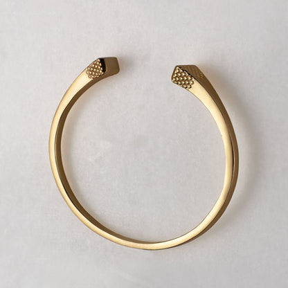 Lucky Nail - Blacksmith Horseshoe Cuff Bracelet in Gold
