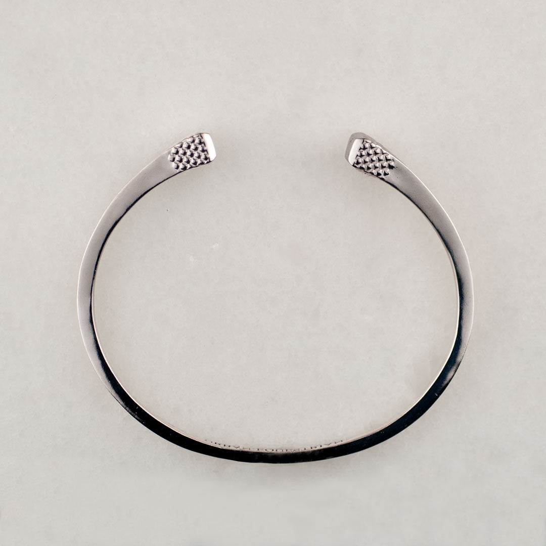 Lucky Nail - Blacksmith Horseshoe Cuff Bracelet in Silver
