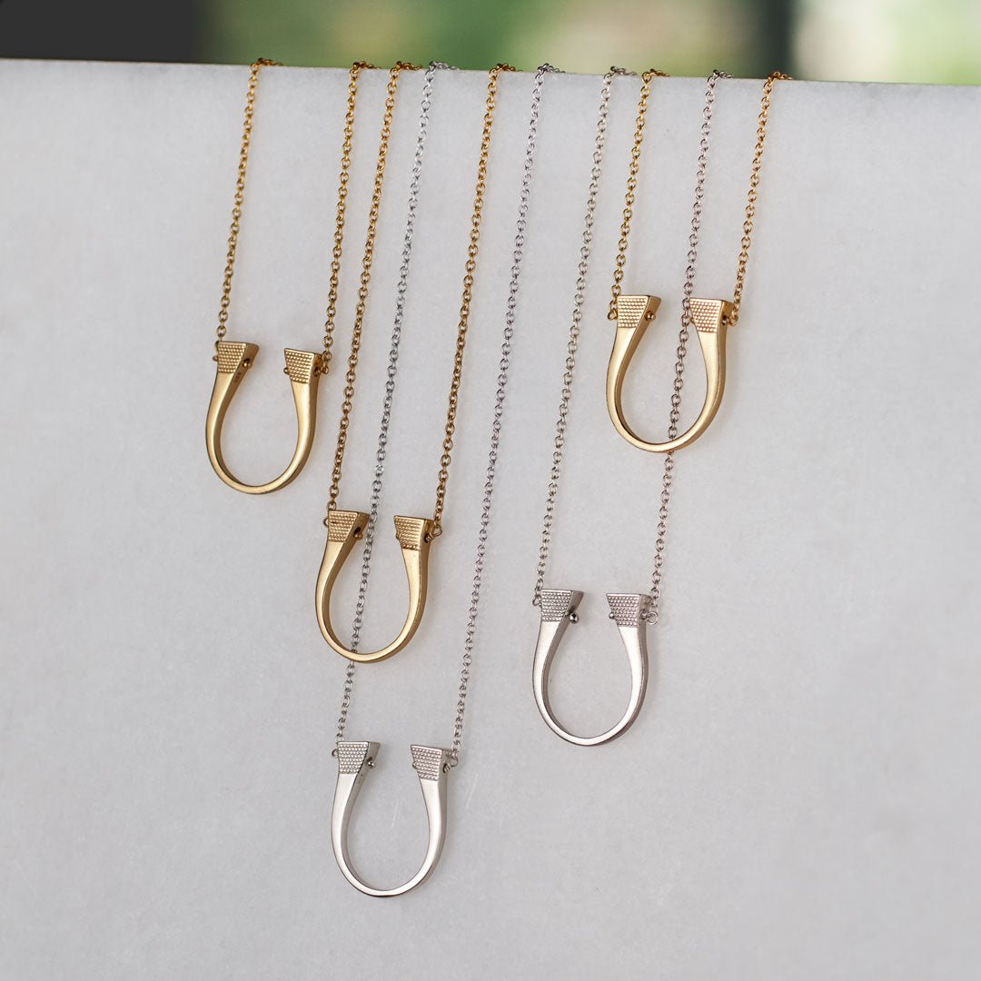 Lucky Nail - Horseshoe Nail Equestrian Necklace in Silver