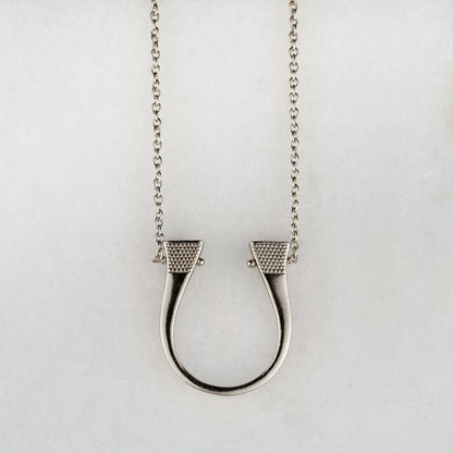 Lucky Nail - Horseshoe Nail Equestrian Necklace in Silver