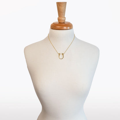Urban Equestrian  Lucky Nail - Horseshoe Nail Equestrian Necklace in Gold