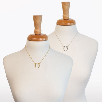 Urban Equestrian  Lucky Nail - Horseshoe Nail Equestrian Necklace in Gold