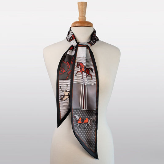 Urban Equestrian  Madrigal - EQ & GEO Multi-Color Equestrian Scarf in Grey