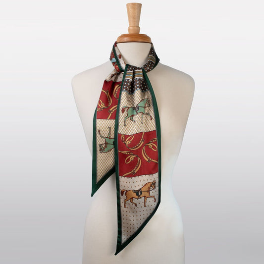Urban Equestrian  Madrigal - EQ & GEO Multi-Color Equestrian Scarf in Crimson