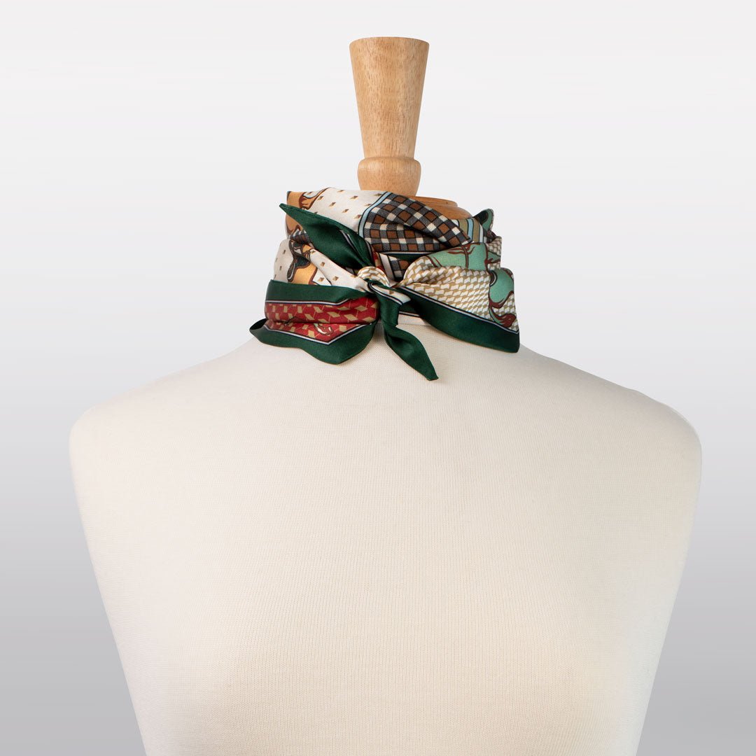 Urban Equestrian  Madrigal - EQ & GEO Multi-Color Equestrian Scarf in Crimson